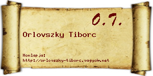 Orlovszky Tiborc névjegykártya